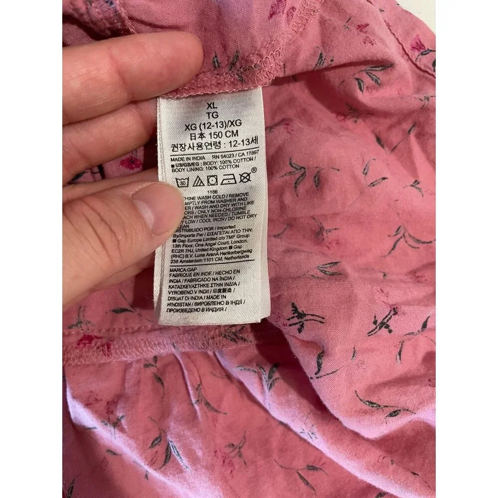 GAP Kids Girls Pink Floral Skort Size XL Tiered Ruffles Lightweight‎ Cottagecore